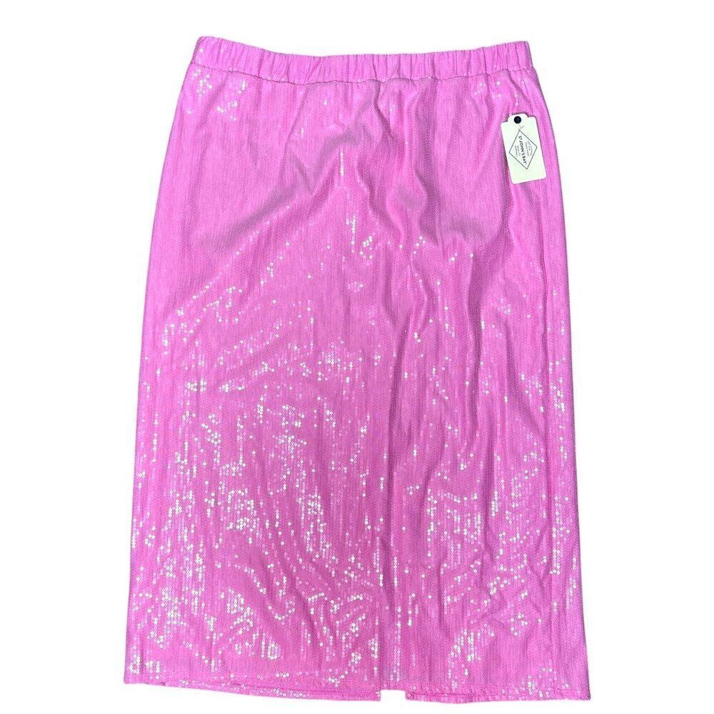 St. John's Bay Pink Bloom Sequin Skirt New With Tags Size 2X - Picture 3 of 10